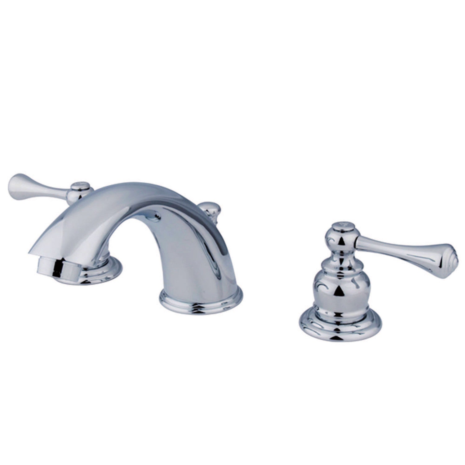 Kingston Tulare KB3971BL - Vintage Two-Handle 3-Hole Deck Mount Widespread Bathroom Faucet with Pop-Up Drain, Polished Chrome — image 1